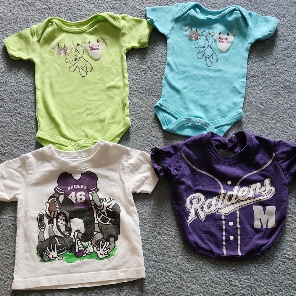 Kids Mt Union College Graphic Tees and Onesies Set
